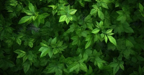 lush green foliage texture, showcasing detailed leaves and vibrant colors