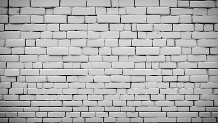 Generative AI white colored bricks of different sizes aligned horizontally, wall texture background, wallpaper, tiles, text background, Graphic template, bricks.