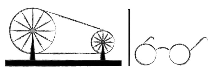 Set Of Illustrations For Gandhi Jayanti