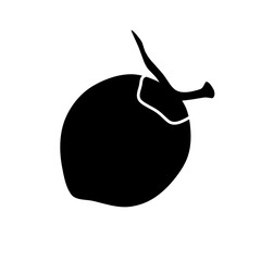 coconut icon vector on white background.coconut silhouette