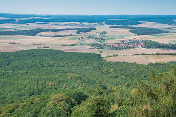 Fototapeta na wymiar Aussicht auf die Hassberge in Oberfranken Deutschland