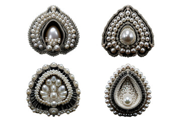 Black and gold pearls brooch designs, generative AI