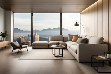 modern living room with a view
