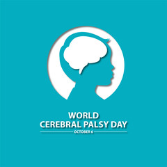 World Cerebral Palsy Day October 6 Background Vector Illustration