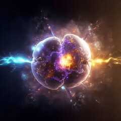 quantum collision extreme detail 8k photo realistic electric explosion realistic hyper realistic 