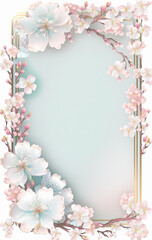 cherry blossom frame with space for your text, illustration