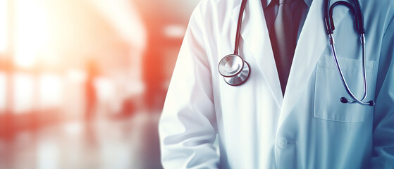 Medical doctor ER team, medical clinic room background for emergency nursing care professional teamwork and patient trust in hospital's hospitality concept