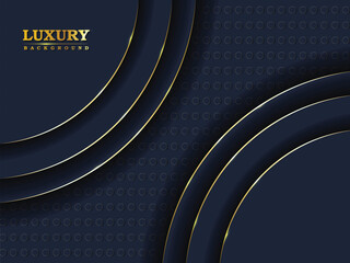 Abstract shapes and luxury pattern background. luxury black background banner vector illustration with gold strip art deco line for banner