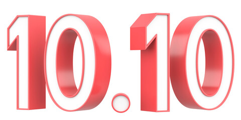 10.10 sale. October sale. 3D illustration.