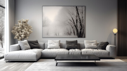 Cozy ambiance in a well-appointed living room. Grey
