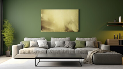 Elegant and stylish living room design. Olive