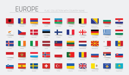 Europe flag collection. Vector illustration