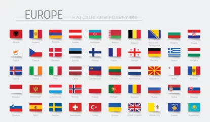 Europe flag collection. Vector illustration © Ekler