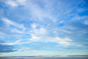 Naklejka na ściany i meble Beautiful clouds with blue sky background. Nature weather