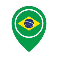 Brazilian map pin icon. Brazil location information. Vector.