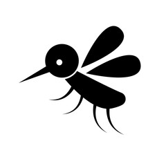Flat design mosquito silhouette icon. Vector.
