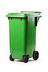 Green Garbage Container with Recycling Symbol, green recycling bin