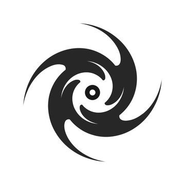 Typhoon or hurricane silhouette icon. Vector.