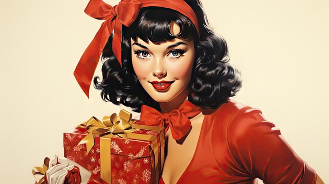 Vintage Pinup Christmas Images  Browse 2,373 Stock Photos, Vectors, and  Video | Adobe Stock