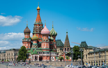 Fototapeta na wymiar June 18, 2023, Moscow, Russia. St. Basil's Cathedral on Red Square in the Russian capital.