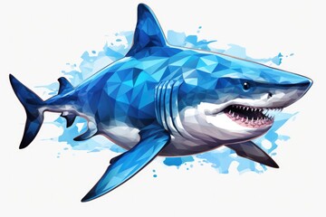 Shark Sticker On Isolated Background