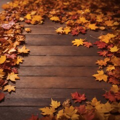 落ち葉とウッドデッキ