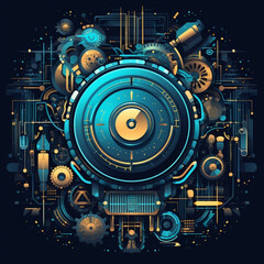 Fototapeta na wymiar abstract technology background with gears