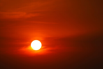 orange yellow red silhouette sky in sunset back on cloud