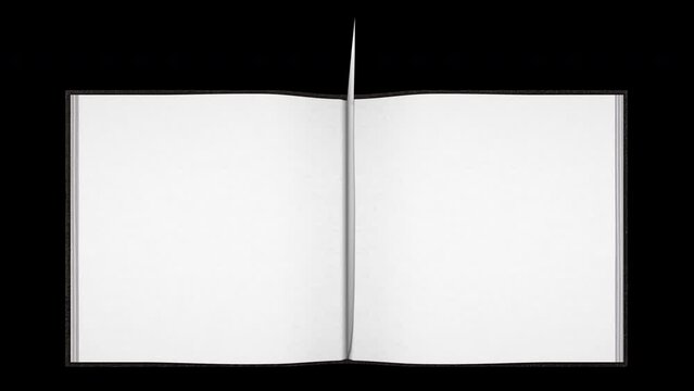 Square Book Page Flip Mockup Loop On Alpha Channel Background