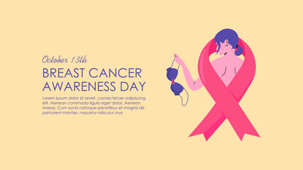 breast cancer awareness day banner template vector