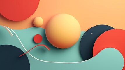 3d shape abstract vectorial modern minimal background. Experience the Fusion of 3D Realistic Geometry with Trending Colors in this Abstract Design, 3D illustration, a colorful art work with shapes. - obrazy, fototapety, plakaty