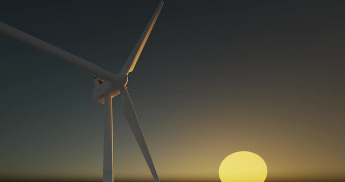 rotating wind power machine as renewable alternate green energy windmill - seamless loop 60 fps DCI