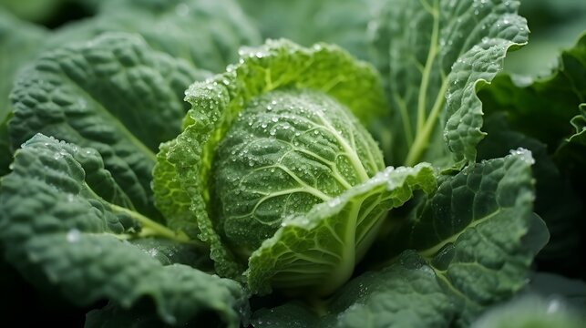 Savoy Cabbage Vegetable Winter Field Snow Covered Frost Bio Detail Leaves Leaf Heads Brassica Oleracea Sabauda Close-up Land Root Crop Farm Plantation Farming Harvest Cultivated Garden