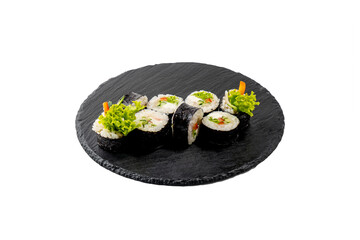 traditional japanise roll or sushi isolated on white background