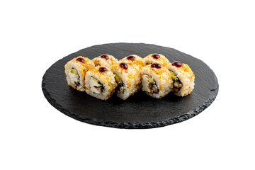 traditional japanise roll or sushi isolated on white background