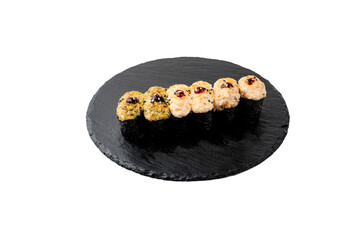 traditional japanise roll or sushi isolated on white background