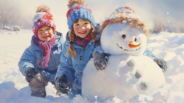children and winter