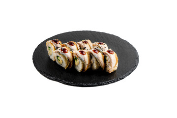 traditional japanise roll or sushi isolated on white background