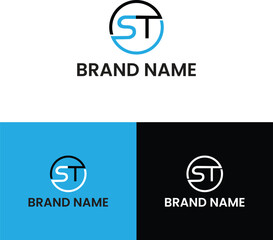 letter ST icon logo design inspiration