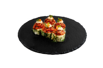 traditional japanise roll or sushi isolated on white background