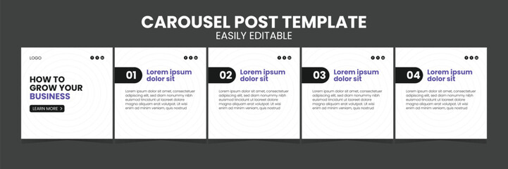 Editable Business carousel post for social media use. Instagram carousel post template for business.   © Bilal