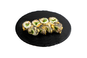 traditional japanise roll or sushi isolated on white background