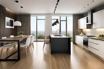Fototapeta premium Stylish interior of modern kitchen
