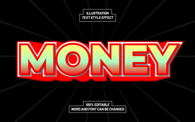 Naklejka na ściany i meble Money 3D Bold Text Style Effect
