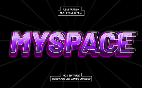 Myspace Purple 3D Bold Text Style Effect