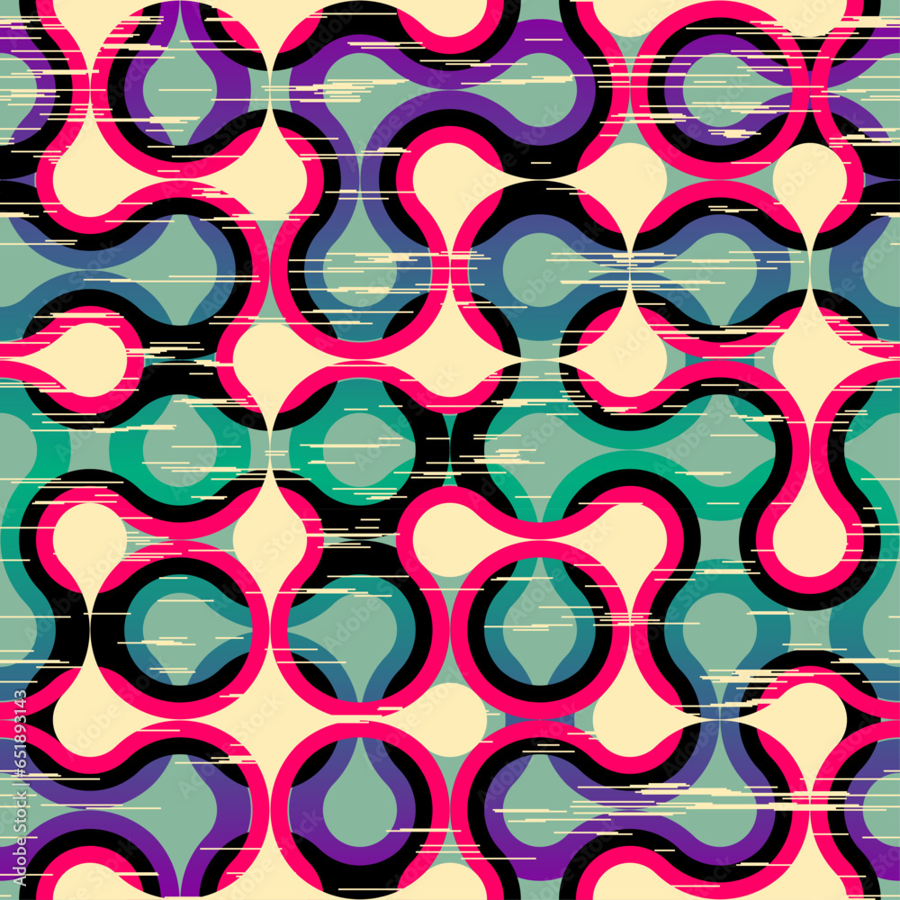 Poster geometric abstract pattern. geometric vintage risograph style. vector image.