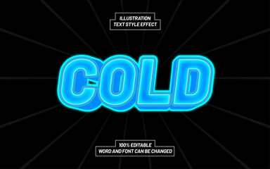 Cold 3D Bold Text Style Effect