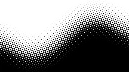 Sine wave halftone black dots background - obrazy, fototapety, plakaty