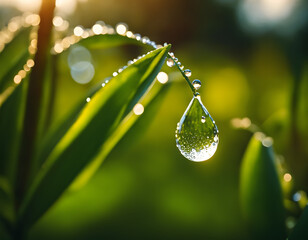 Nature's Elegance Dew Drops Glistening with Freshness and Beauty