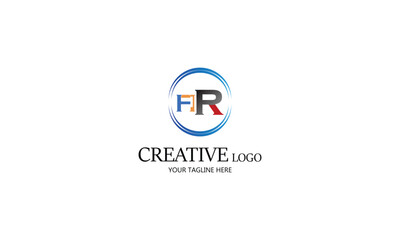 FAR FR  creative circle blur gradient logo design for all kind of business.
